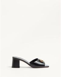 Valentino Garavani - Vロゴ シグネチャー カーフスキン スライドサンダル 60mm 女性 ブラック - Lyst