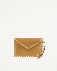 Valentino Garavani - Rockstud Suede Clutch Bag - Lyst