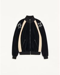 Valentino - Zip-Up Sweatshirt With Panther Embroidery And Sequin Stars - Lyst