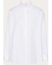 Valentino - Camicia in popeline di cotone con motivo toile iconographe - Lyst