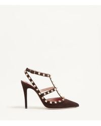 Valentino Garavani - Rockstud Suede Pumps 100Mm 34.5 - Lyst