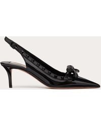 Valentino Garavani - Rockstud Bow Slingback Pump In Patent Leather With Matching Studs 60mm - Lyst