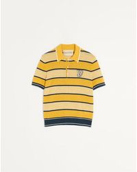 Valentino - Long-Sleeved Linen And Cotton Polo Shirt With Vg Patch - Lyst