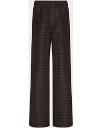 Valentino - Cargo Trousers In Silk Faille With All-over Toile Iconographe Print - Lyst