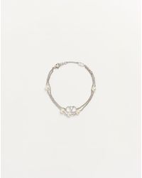 Valentino Garavani - Vlogo Signature Metal Bracelet With Swarovski Pearls - Lyst