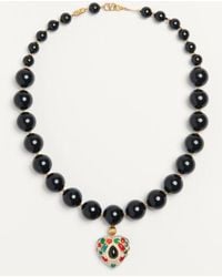 Valentino Garavani - クール ロイヤル メタル X レジン X エナメル スワロフスキー®クリスタル ネックレス おとこ アンティークブラス/レッド/ブラック/クリスタル - Lyst