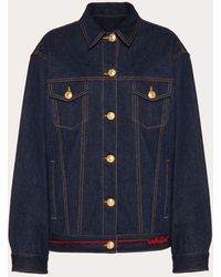 Valentino Denim Jacket With - Blue