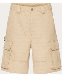 Valentino - Heavy Cotton Cargo Bermuda Shorts With Toile Iconographe Pattern - Lyst