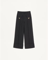 Valentino - Crepe Couture Trousers 38 - Lyst