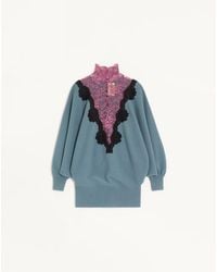Valentino - Wool Jumper With Lace - Lyst