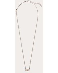 Valentino Garavani - Vロゴ シグネチャー メタル X スワロフスキー®クリスタル ネックレス 女性 パラジウム/クリスタル - Lyst