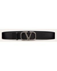 Valentino Garavani Vロゴ シグネチャー カーフスキン ベルト 40 Mm おとこ ブラック