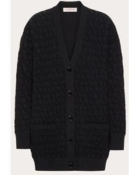 Valentino - Cardigan In Stretched Viscose Toile Iconographe - Lyst
