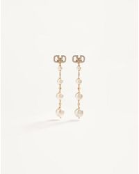 Valentino Garavani - Vlogo Signature Metal Earrings With Swarovski Crystals And Pearls - Lyst