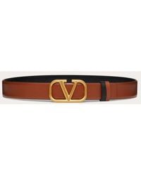 Valentino Garavani - Reversible Vlogo Signature Belt In Glossy Calfskin 30 Mm - Lyst