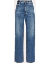 Valentino - Medium Blue Denim Trousers - Lyst