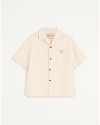 Valentino - Vゴールド デニム ボウリングシャツ - Lyst