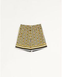 Valentino - Cotton Poplin Bermuda Shorts With Bulles Royales Print - Lyst