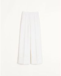 Valentino - Double Compact Drill Trousers - Lyst