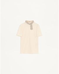 Valentino - Embroidered Crepe De Chine Top 36 - Lyst