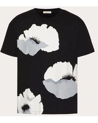 Valentino - T-shirt in cotone con stampa flower portrait - Lyst