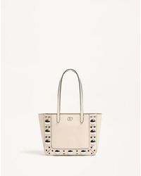 Valentino Garavani - ヴァレンティノ ガラヴァーニ ネルコート グレインカーフスキン ミニ トート 女性 ライトアイボリー - Lyst