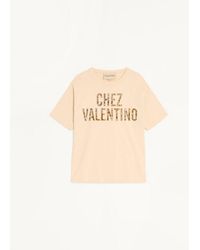 Valentino - Embroidered Cotton T-Shirt - Lyst