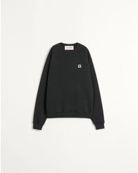 Valentino - Cotton Crewneck Sweatshirt With Chez Patch - Lyst