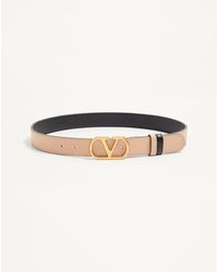 Valentino Garavani - Vlogo Signature Reversible Shiny Calfskin Belt - Lyst