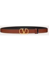 Valentino Garavani - Reversible Vlogo Signature Belt In Shiny Calfskin 20mm - Lyst