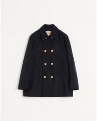 Valentino - Double-Breasted Wool Felt Coat 44 - Lyst