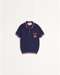 Valentino - Vgパッチ コットン ポロシャツ おとこ ブルー - Lyst