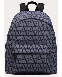 Valentino Garavani - Toile Iconographe Backpack In Denim-effect Jacquard Fabric - Lyst