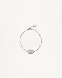 Valentino Garavani - Vロゴ シグネチャー メタル X パール X スワロフスキー® クリスタル ブレスレット 女性 Rhodium - Lyst