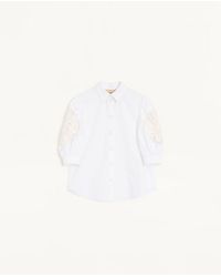 Valentino - Cotton Popeline Shirt 36 - Lyst