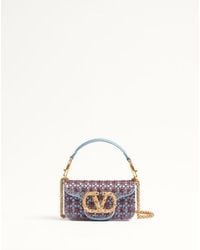 Valentino Garavani - Petit Sac Porté Épaule Locò Brodé Avec Logo Bijou Femme - Lyst