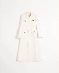 Valentino - ドリルダブル コート 女性 アイボリー - Lyst