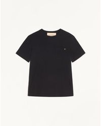 Valentino - Cotton T-Shirt With Vgold - Lyst