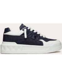 Valentino Garavani - One Stud Xl Low-top Sneaker In Nappa Leather And Jacquard Toile Iconographe Technical Fabric - Lyst