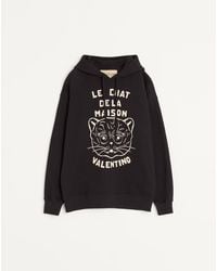 Valentino - Cotton Sweatshirt With Le Chat De La Maison Patch - Lyst