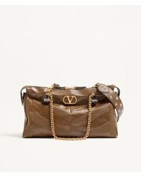 Valentino Garavani - Sac Porté Épaule Panthea En Cuir Nappa Avec Motif À Chevrons Frau - Lyst