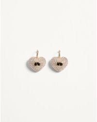 Valentino Garavani - クール ロイヤル メタル X エナメル X スワロフスキー®クリスタル ピアス 女性 ゴールド/ブラック/クリスタル - Lyst