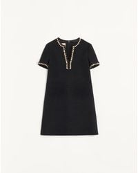 Valentino - Embroidered Canestrello Tweed Short Dress - Lyst
