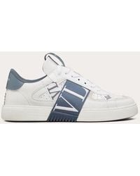 Valentino Garavani - Vl7n Low-top Calfskin And Fabric Sneaker With Bands - Lyst