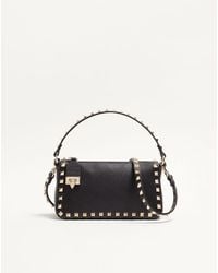 Valentino Garavani - Small Rockstud Grainy Calfskin Crossbody Bag - Lyst