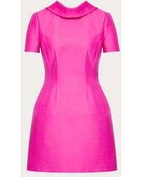 Valentino - Crepe Couture Short Dress With Bow Detail - Lyst