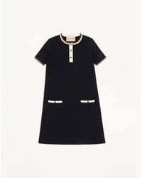 Valentino - Embroidered Stretch Viscose Dress - Lyst