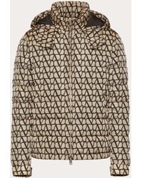 Valentino - Nylon Down Jacket With Toile Iconographe Print - Lyst