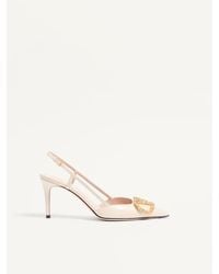 Valentino Garavani - Vlogo Signature Slingback Calfskin Pump With Jewel Logo 80Mm - Lyst