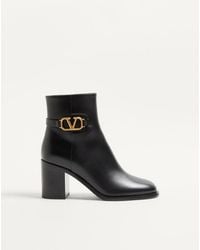 Valentino Garavani - Vlogo Signature Calfskin Ankle Boot 75mm - Lyst